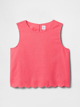 Kids Linen-Cotton Scalloped Top | Gap (US)