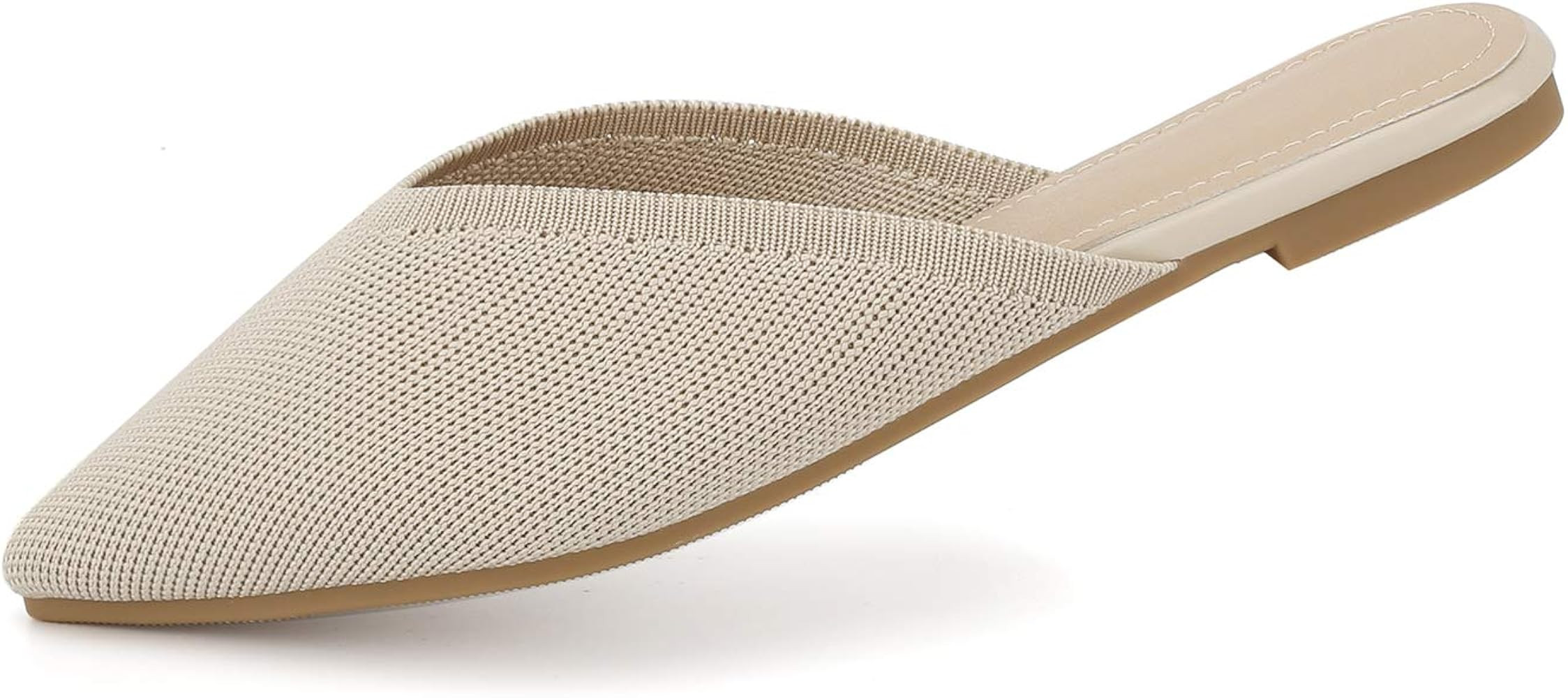 Aumaric Flat Mules for Women Closed Pointed Toe Backless Mule Sandals Comfortable Knitted Slides ... | Amazon (US)