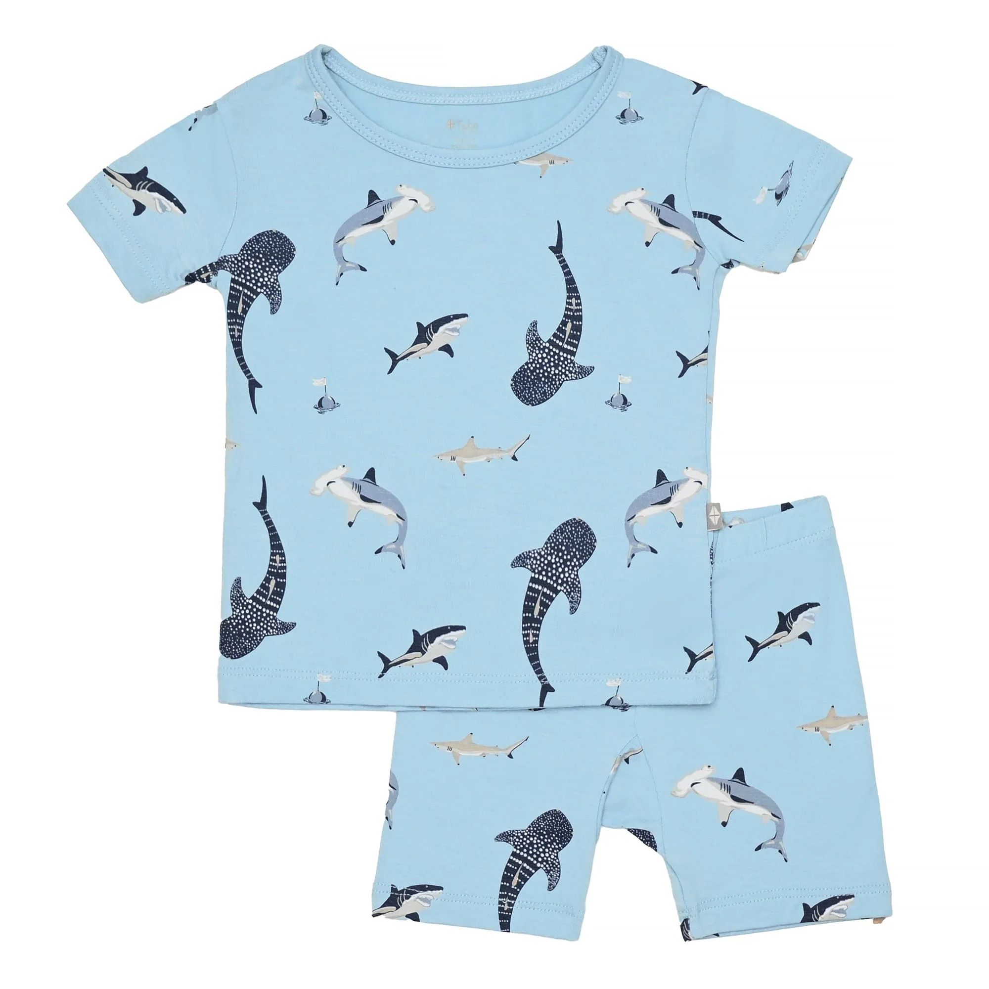 Short Sleeve Pajamas in Stream Shark | Kyte BABY