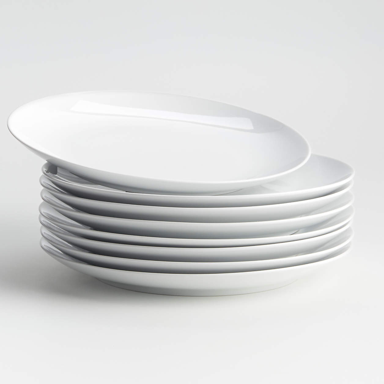 Aspen Porcelain Coupe Dinner Plates, Set of 8 + Reviews | Crate & Barrel | Crate & Barrel