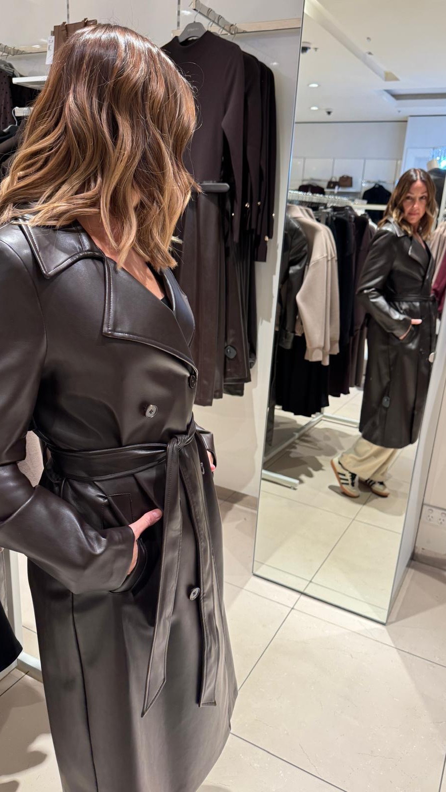 Ok Forever New - serving up this lux leather look trench 🤎