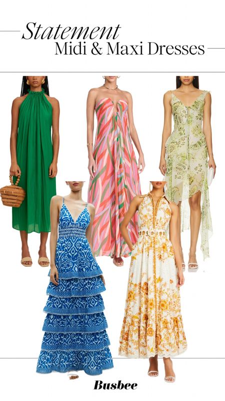These sexy, standout midi and maxi dresses will turn heads this summer! I just ordered the green Cult Gaia dress on the left. 💚

~Erin xo 

#LTKSeasonal #LTKParties