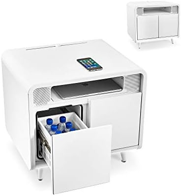 SOBRO Smart Side/Nightstand Table - with Cooling Drawer, Wireless Charging, Bluetooth Speakers, U... | Amazon (US)