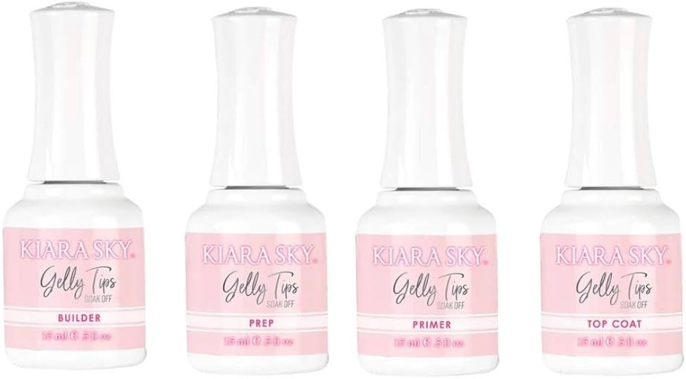 Kiara Sky Gelly Tips Essentials Kit 0.5 fl oz (Prep, Top Coat, Builder, Primer) | Amazon (US)