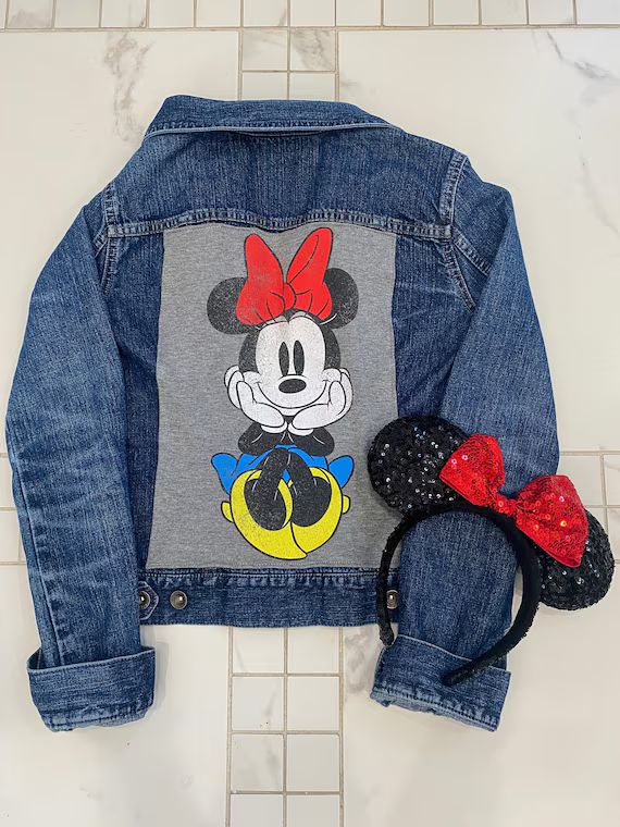 Minnie Mouse Denim Jacket Disney Denim Jacket Disney Jacket | Etsy | Etsy (US)