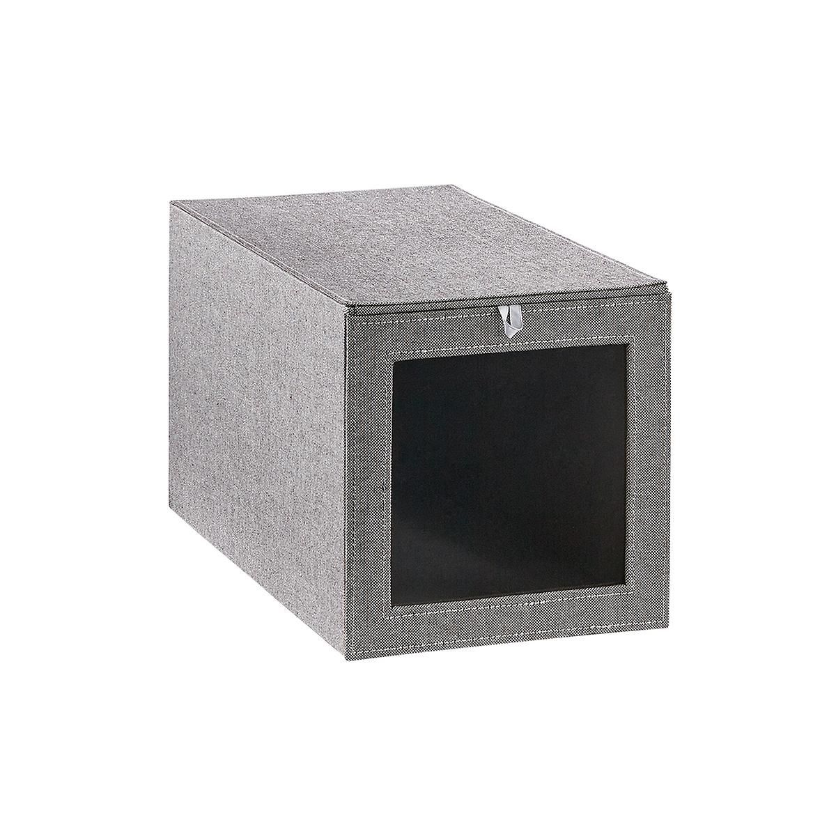 Cambridge Drop-Front Tall Shoe Box Grey | The Container Store