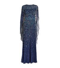 Embellished Delphine Cape Gown | Harrods