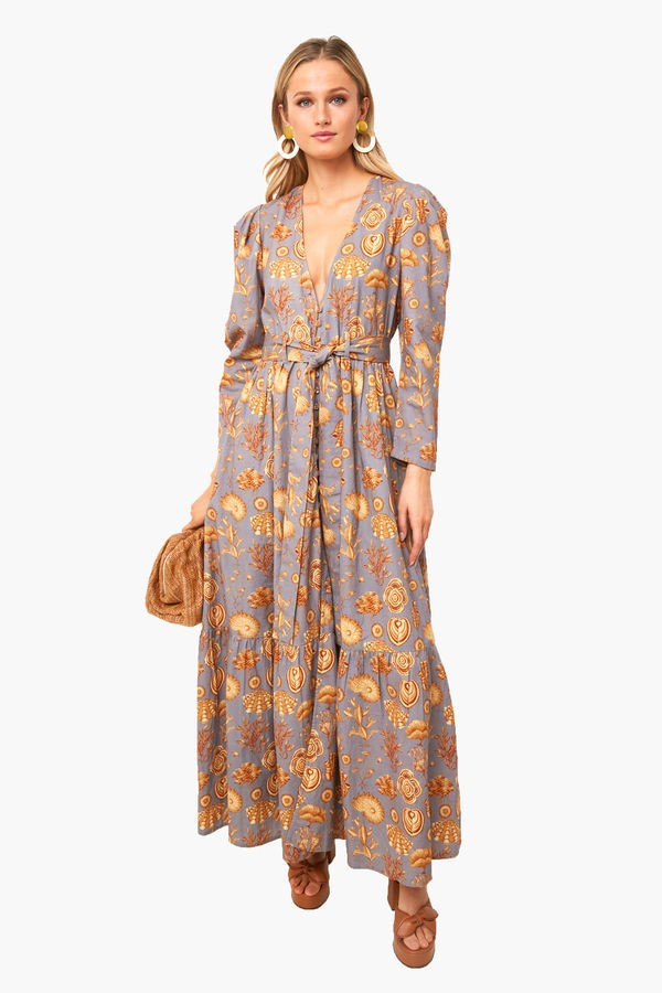 Corals Grey Ori Robe Dress | Tuckernuck (US)