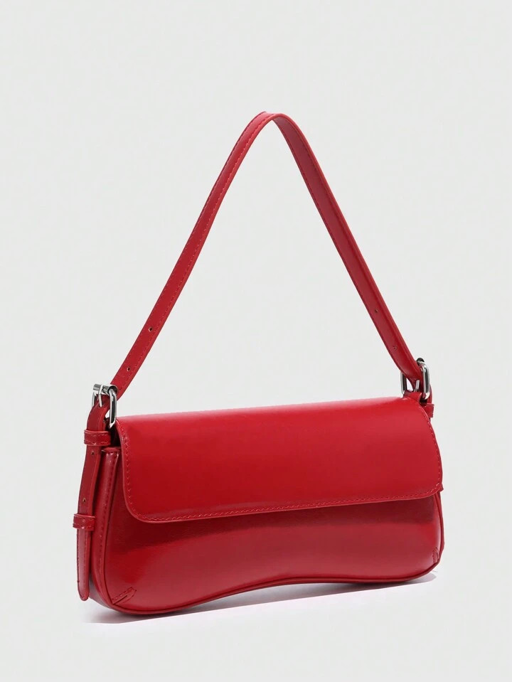 1pc Vintage Fashionable Faux Oily Wax Leather Angola Red Animal Print Suede Flap Adjustable Shoul... | SHEIN