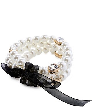 Pearl Crystal Stretch Bracelet Set | Dillard's