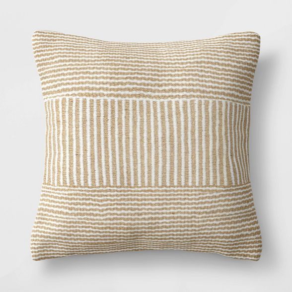 Woven Oversized Outdoor Throw Pillow Woven Mixed Stripe - Threshold™ | Target