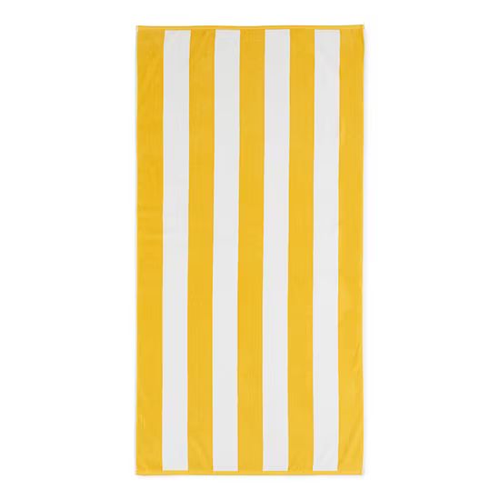 Outdoor Oasis Reversible Cabana Stripe Yellow And Orange Beach Towel | JCPenney