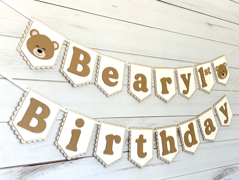 Beary First Birthday Banner Bear Decorations Bearly One Decorations Bear First Birthday Decoratio... | Etsy (US)