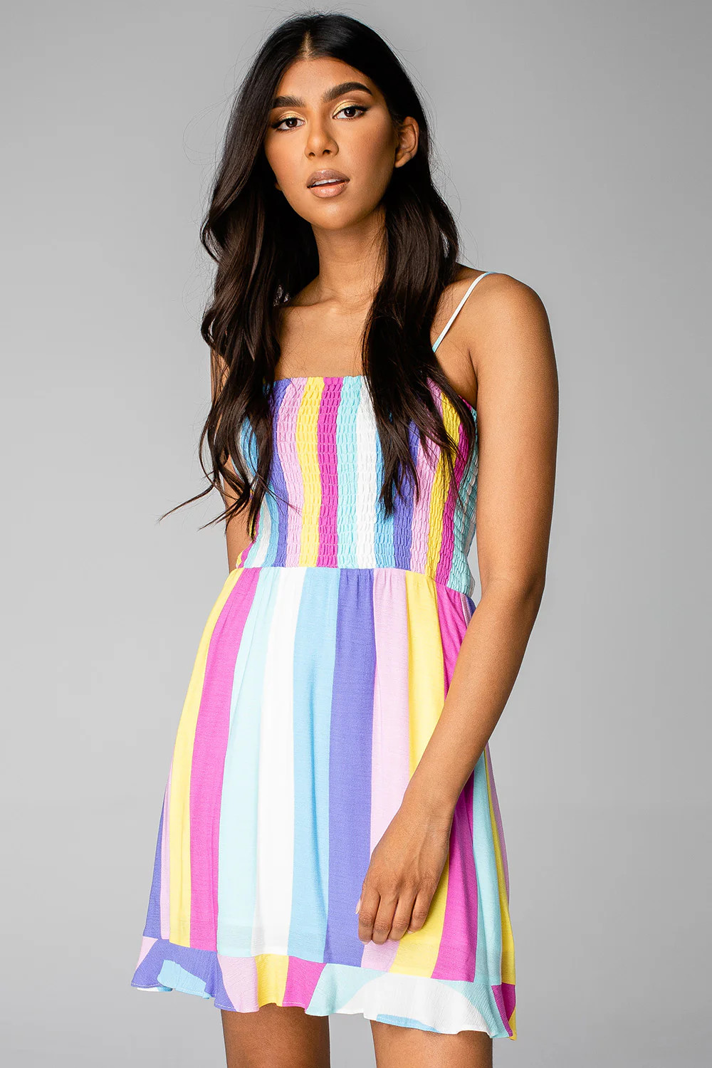 Halle Smocked Bust Mini Dress - Carnival | BuddyLove