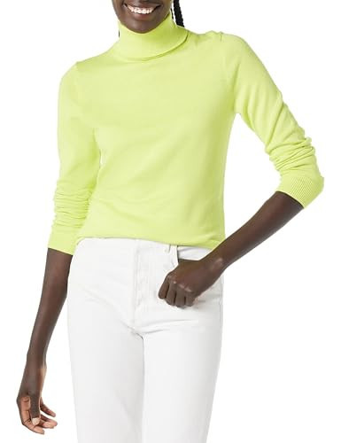 Amazon Essentials Women's Classic-Fit Lightweight Long-Sleeve Turtleneck Sweater (Available in Plus Size), Lime Green, X-Small | Amazon (US)