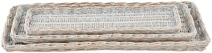 Mud Pie Long Willow Tray, small 6 1/4" x 28", White | Amazon (US)