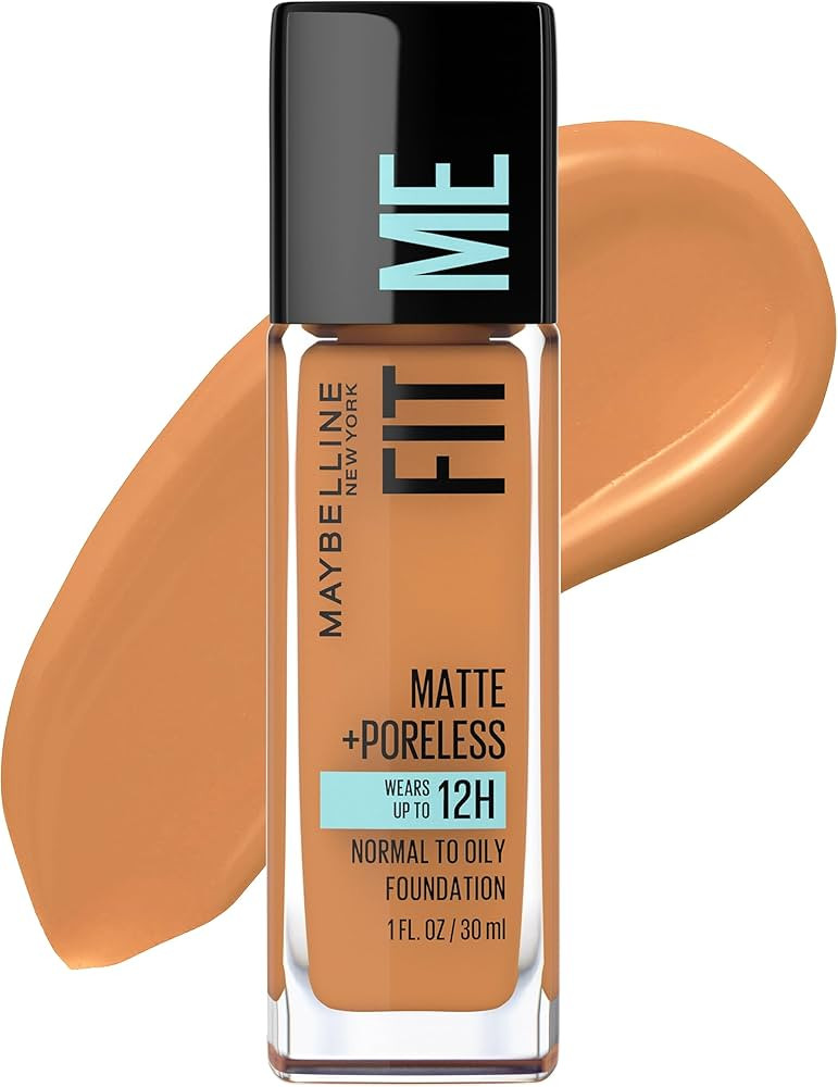 Maybelline Fit Me Matte + Poreless Liquid Oil-Free Foundation Makeup, Warm Sun, 1 Count (Packaging May Vary) | Amazon (US)