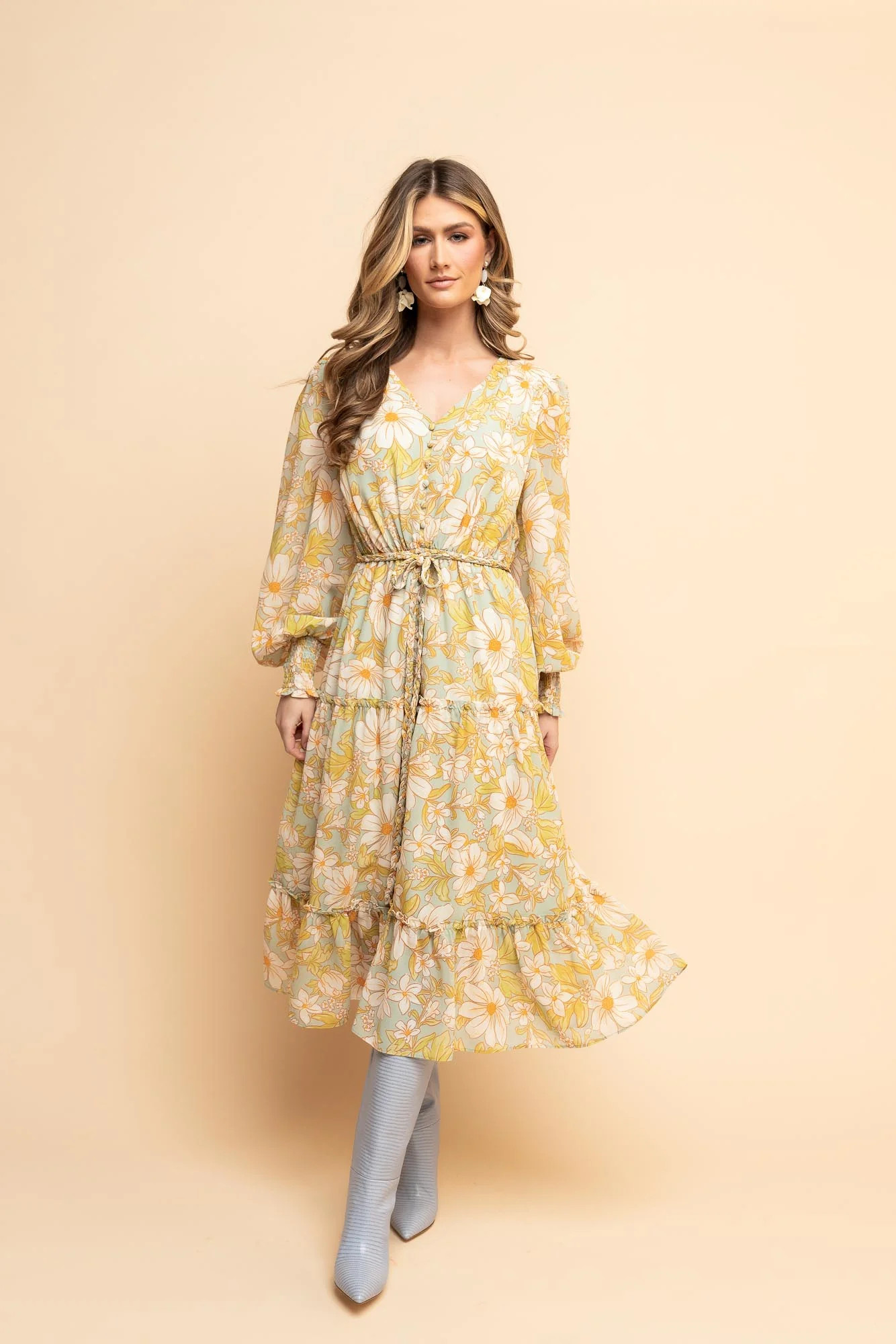 Daisy Dream Belted Midi Dress - Daisy Floral | Rachel Parcell