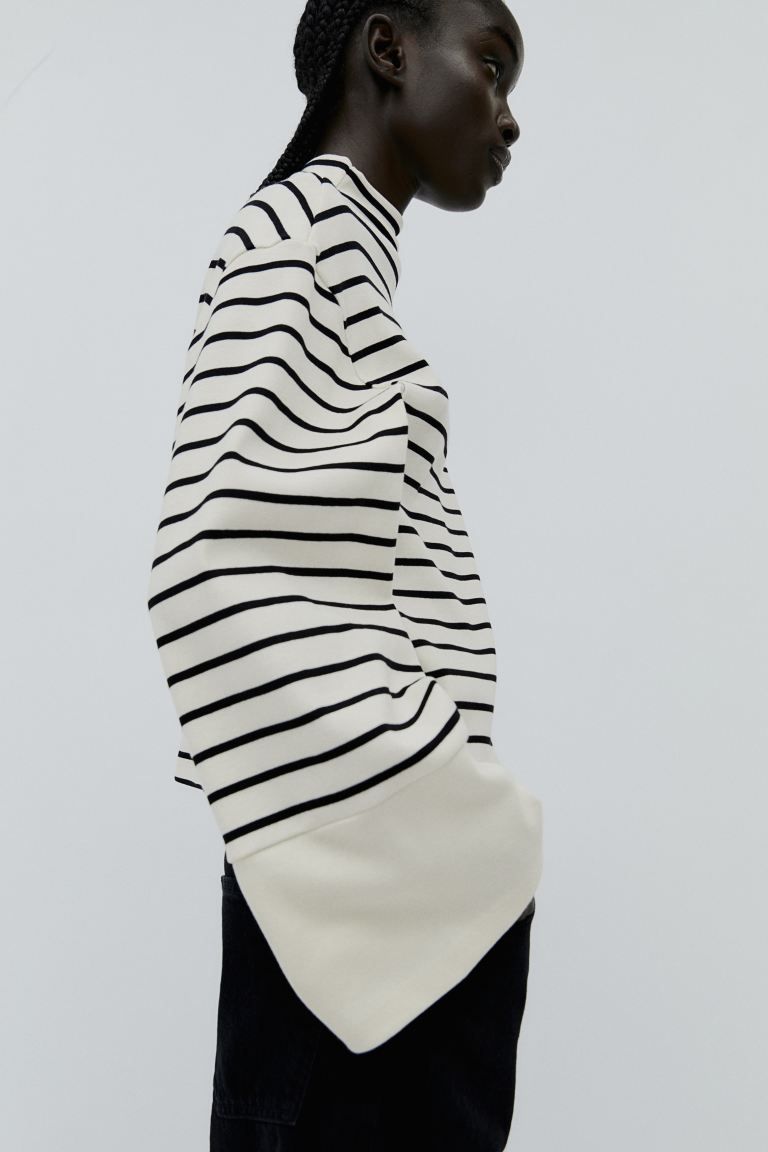 Cotton Jersey Top - White/striped - Ladies | H&M US | H&M (US + CA)