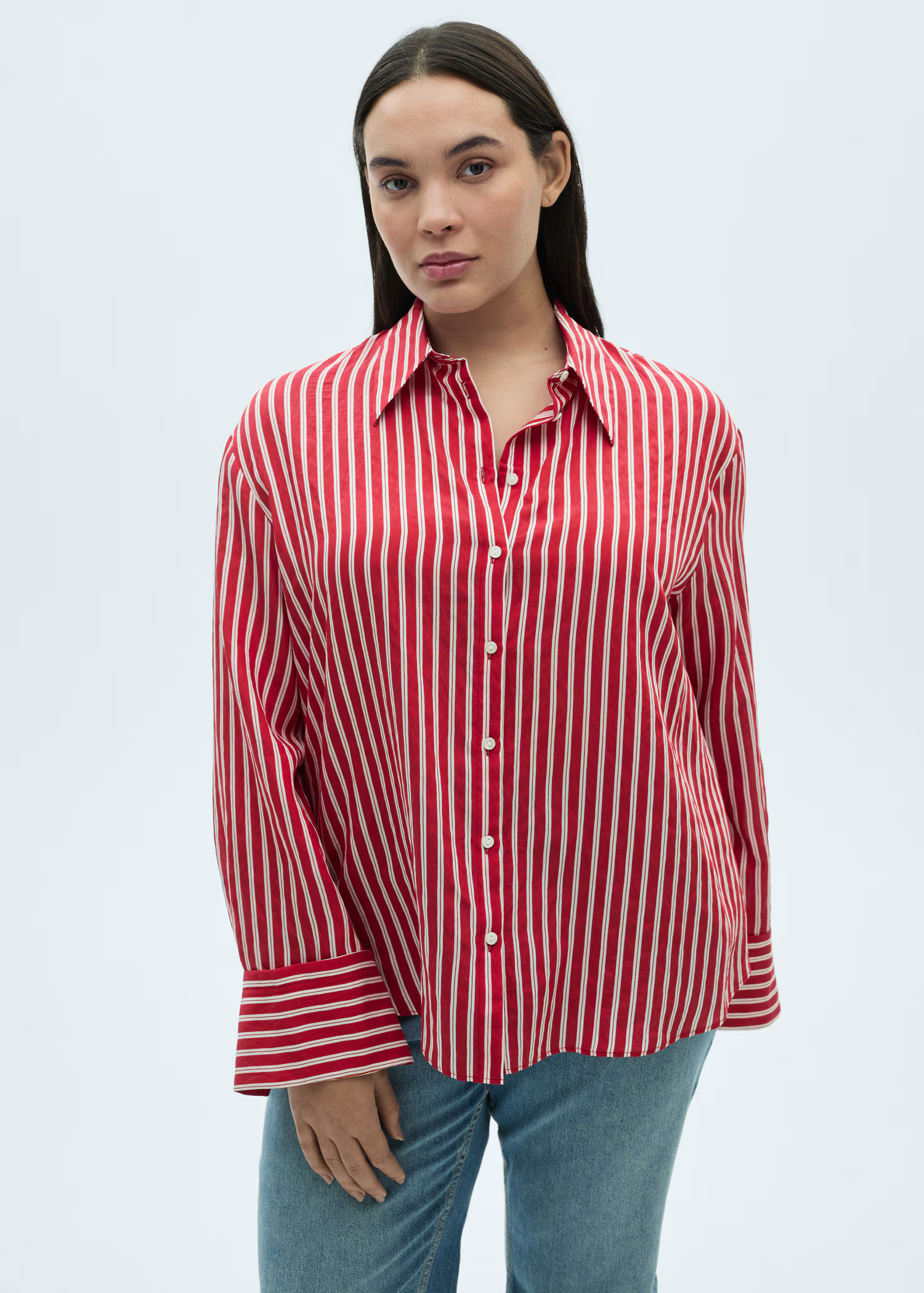Striped straight shirt - Women | MANGO USA | Mango (US/MX/AU)