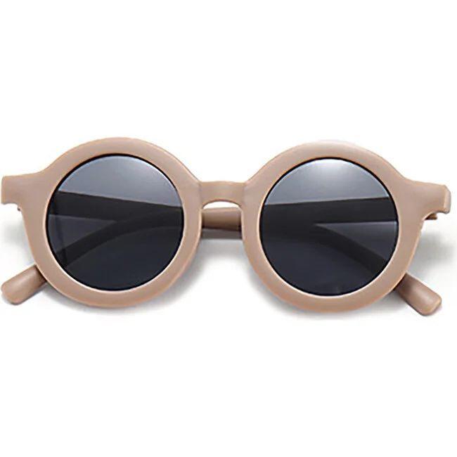 Round Retro Sunglasses, Coffee | Maisonette