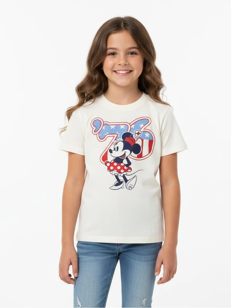 Minnie Mouse Girls 76 Graphic Tee, Sizes 4-18 | Walmart (US)