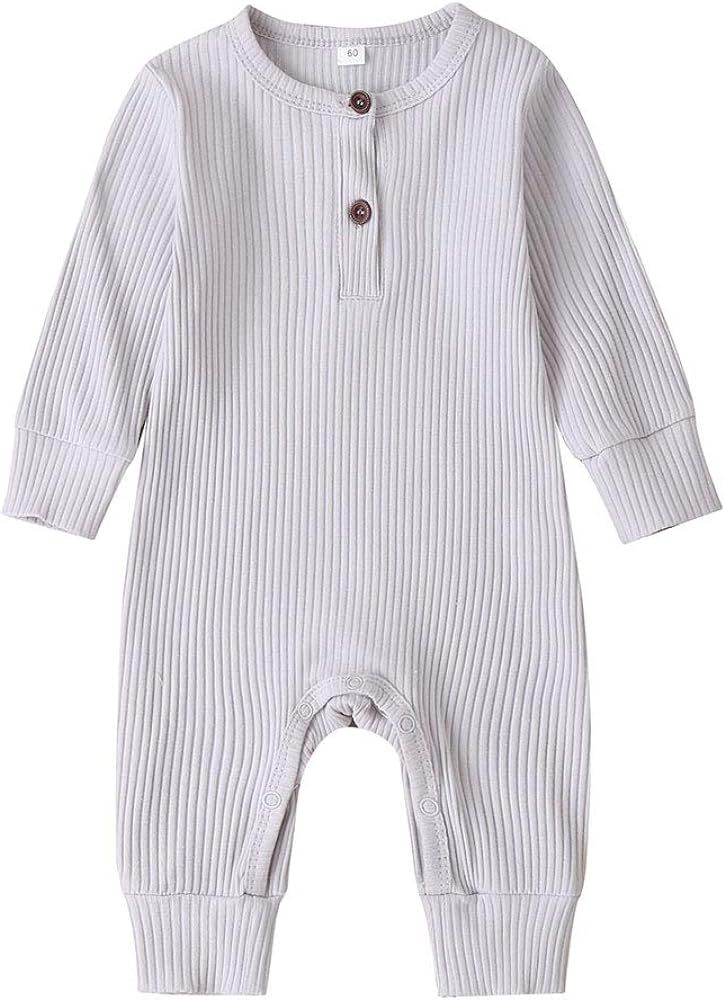 Newborn Baby Boy Girl Knitted Romper Jumpsuit Solid Long Sleeve Legging Bodysuit Playsuit Clothes... | Amazon (US)