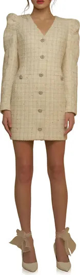 Premium Long Sleeve Tweed Mini Dress | Nordstrom