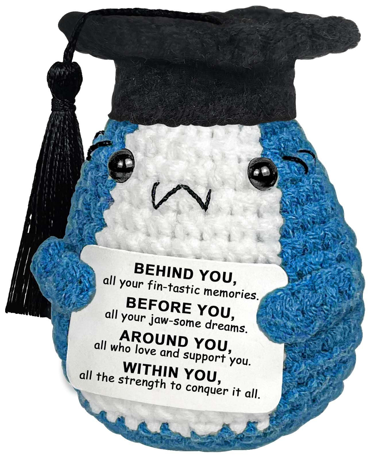 2025 Graduation Gifts for Her Him, Inspirational Sentimental Positive Crochet Shark, College Seni... | Amazon (US)
