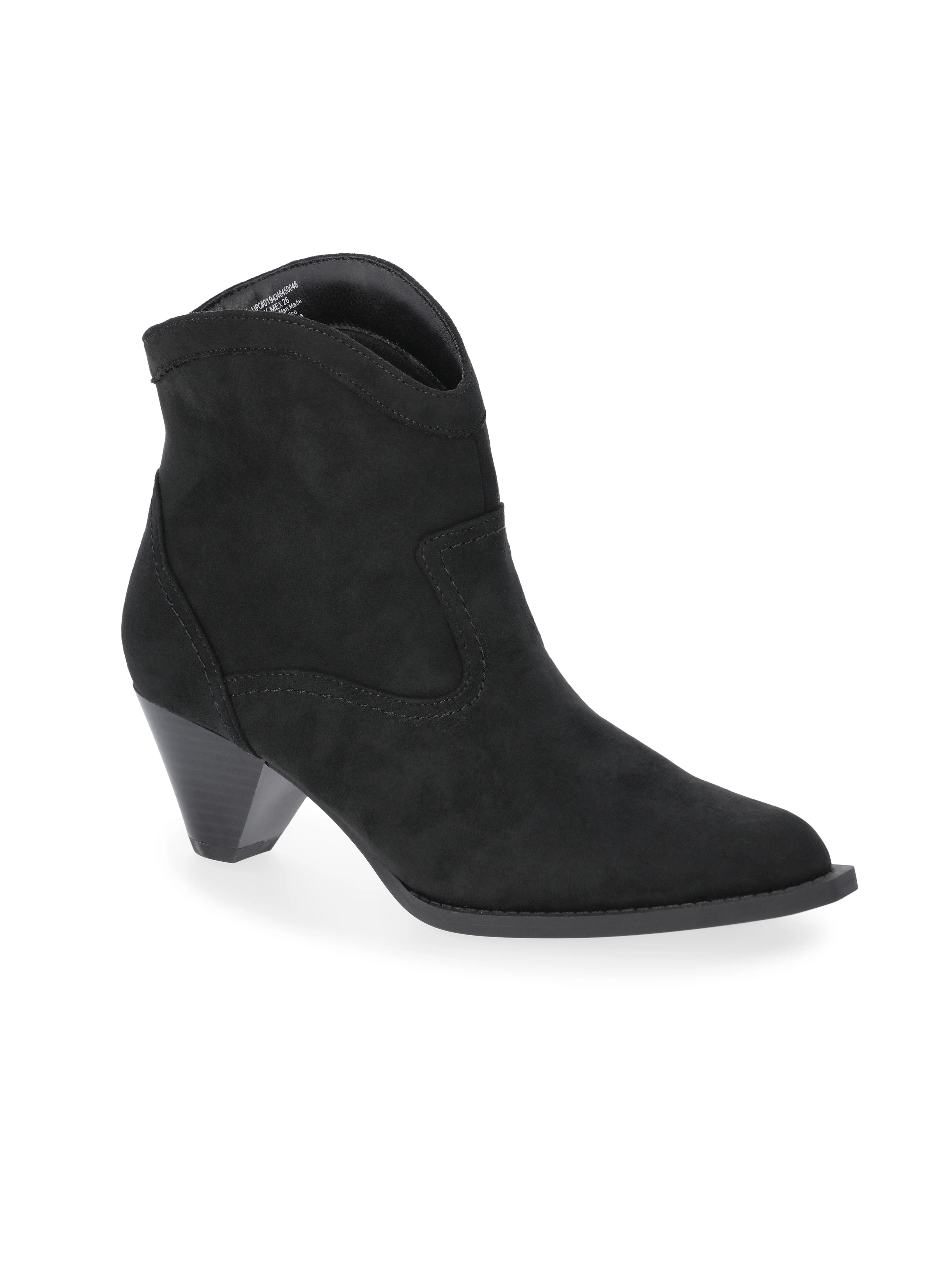 Time and True Women's Faux Suede Cone Heel Booties | Walmart (US)