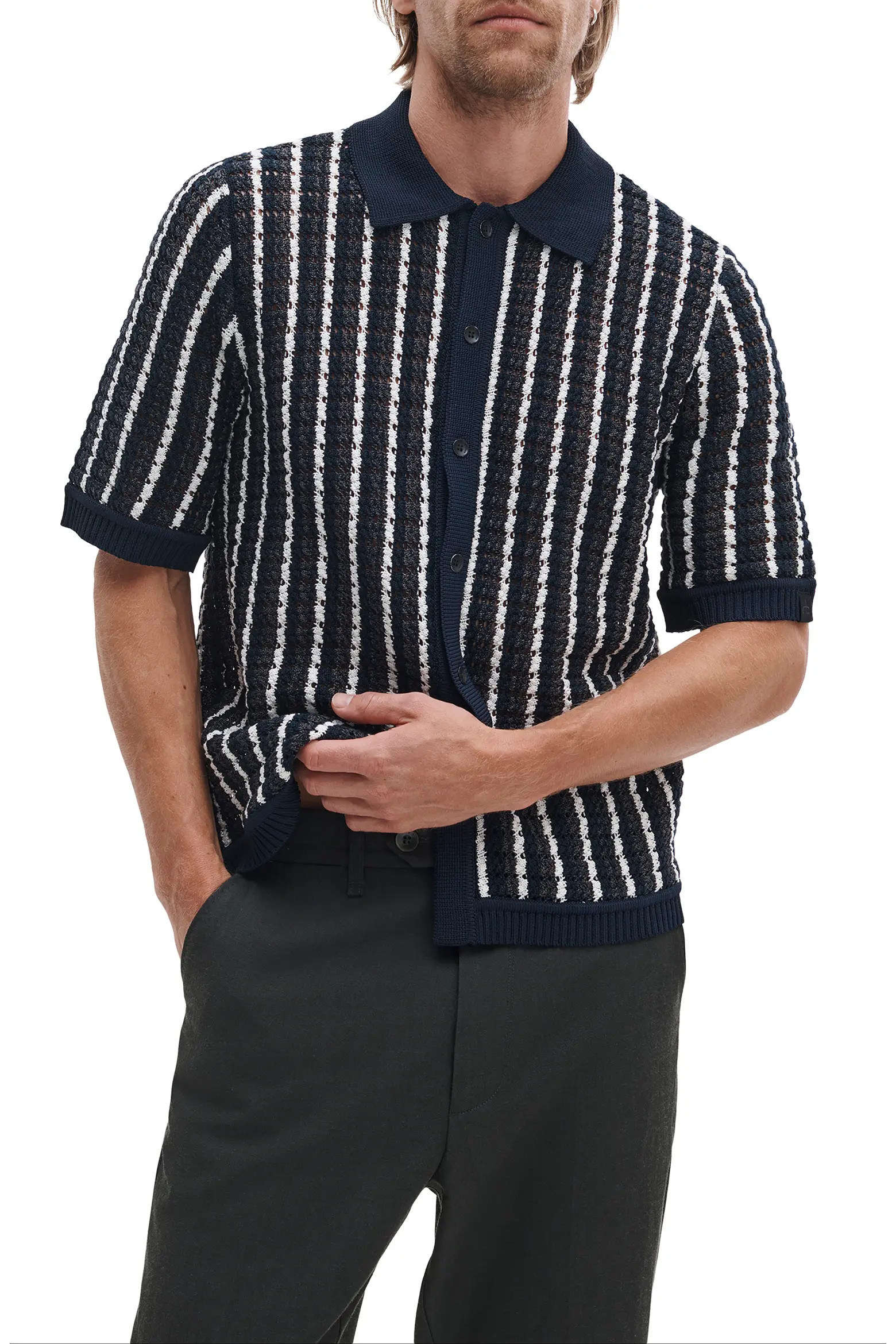 Dalton Texture Knit Short Sleeve Button-Up Shirt (Men) | Nordstrom | Nordstrom