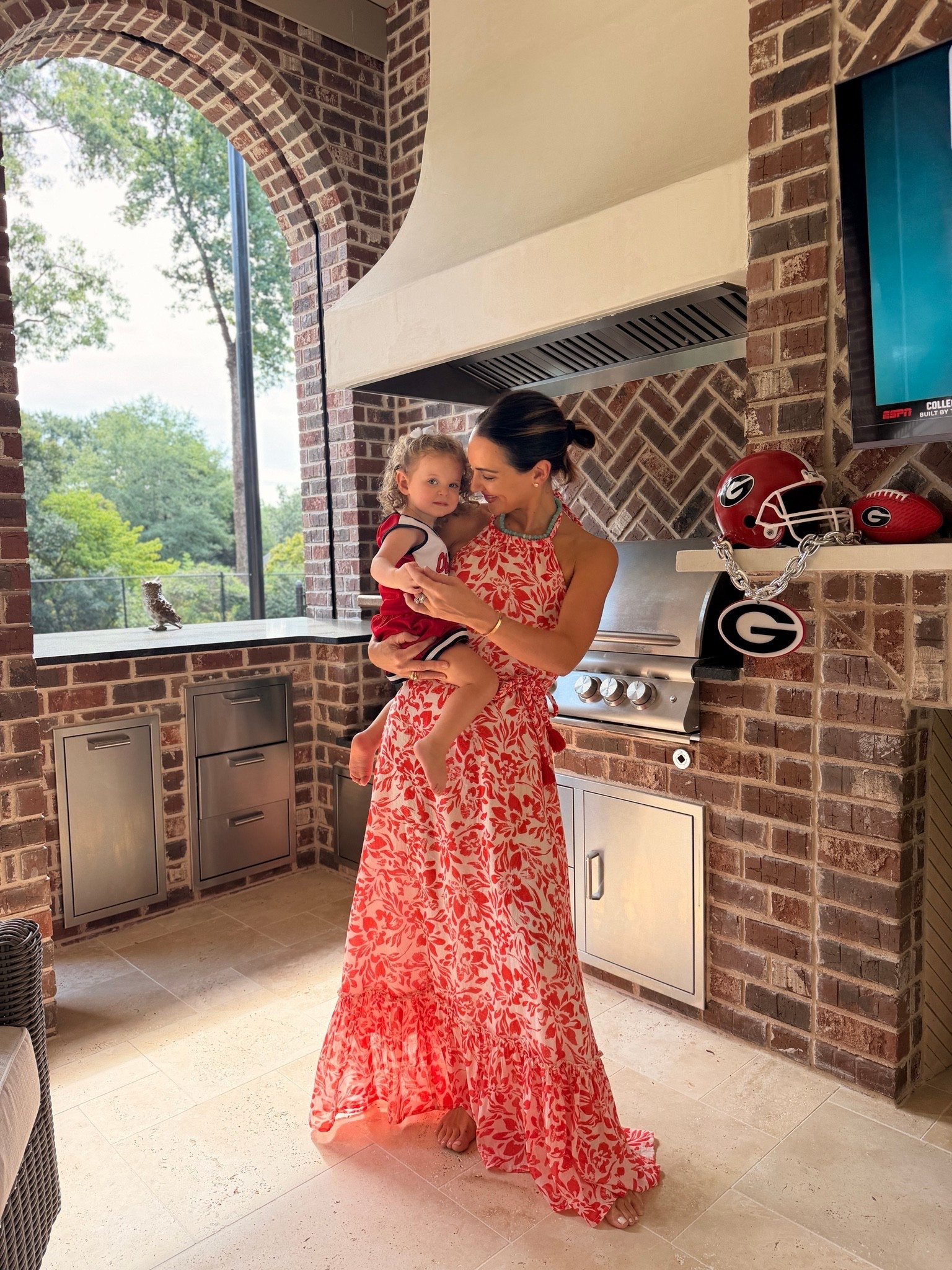 Red backless maxi dress for Georgia and Ole Miss Saturday! This dress is on clearance, I’m wearing a small -

#LTKSaleAlert