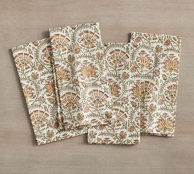 Ishani Block Print Cotton Napkins - Set of 4 | Pottery Barn (US)