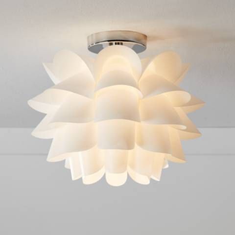 Possini Euro White Flower 15 3/4" Wide Ceiling Light | Lamps Plus