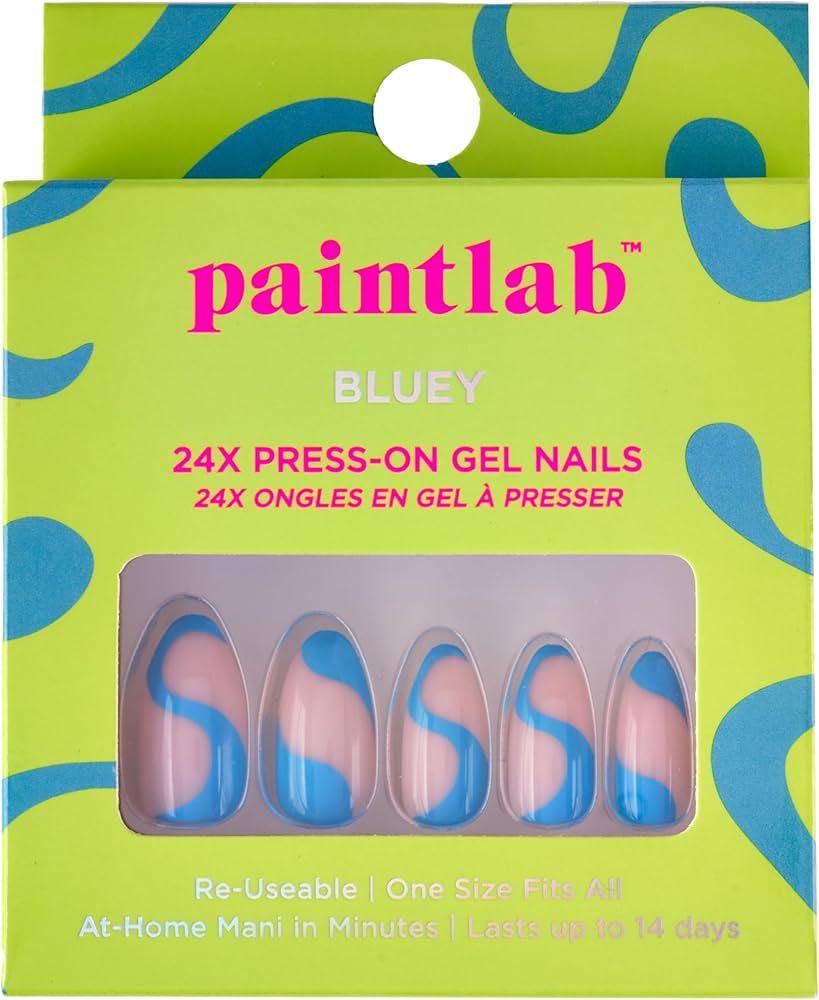 PaintLab Almond Press On Nails Medium Length - 24 Piece Fake Nails Plus Nail Glue, Nail File, Pre... | Amazon (US)