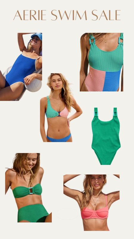 Aerie swim on sale for $15 tops & bottoms & $30 one pieces!! Fits tts! 

#LTKSeasonal #LTKswim #LTKSpringSale