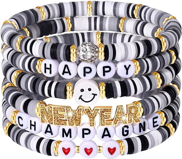 XOCARTIGE Surfer Heishi Bracelets for Women Stackable Rainbow Vinyl Disc Clay Beaded Stretch Brac... | Amazon (US)