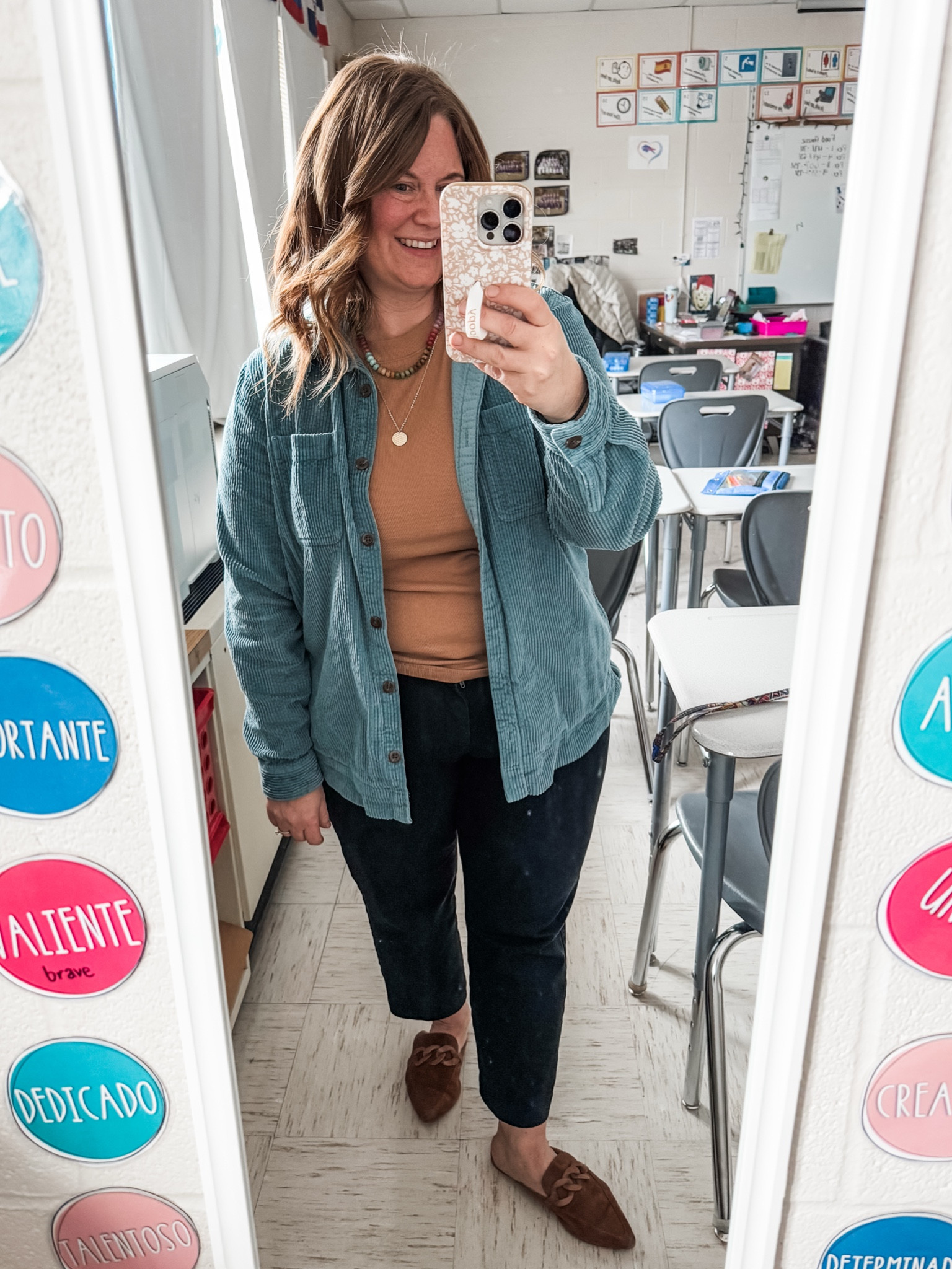 Teacher outfit!

Corduroy shacket - large
Pixie pants - 14 petite, might prefer a 16 petite 
Tee - XL

Shacket is mostly sold out so I’ll link similar too! 

#LTKFindsUnder50 #LTKWorkwear #LTKMidsize
