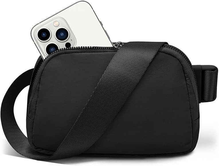 Meyfancy Belt Bag for Women Black Fanny Packs Crossbody Bags with Adjustable Strap for Running Tr... | Amazon (US)