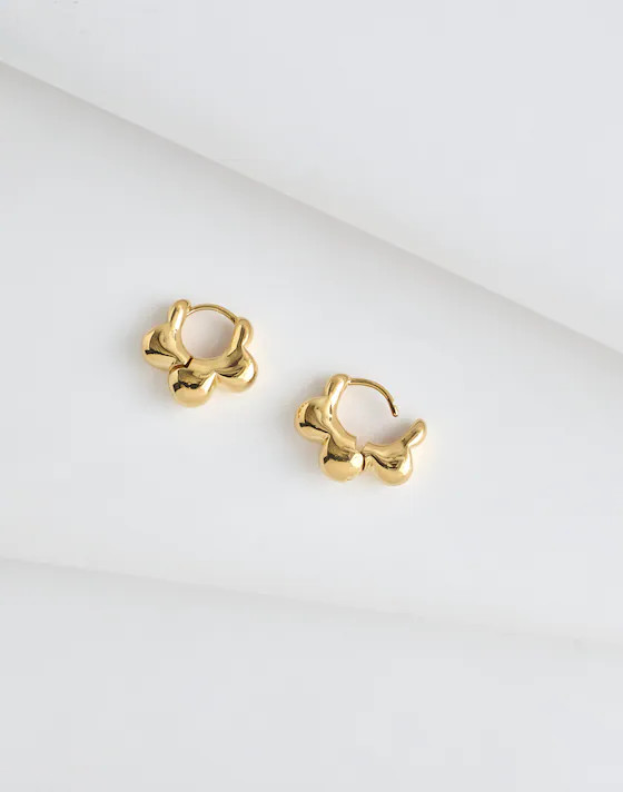 Demi-Fine Floral Huggie Hoop Earrings | Madewell | Madewell