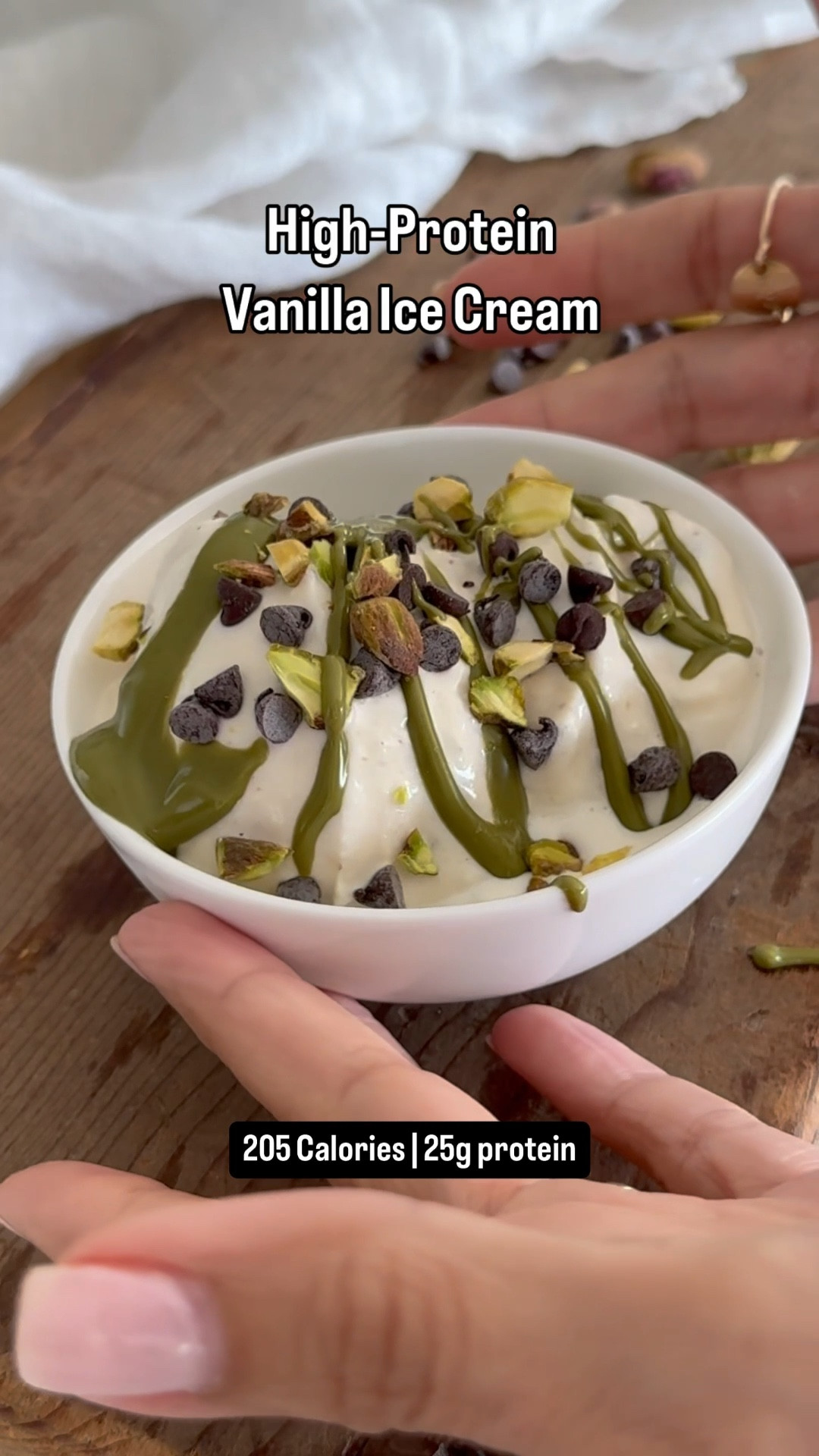 High Protein Vanilla Ice Cream in my Ninja Creami 

(Full recipe on Instagram reels)
