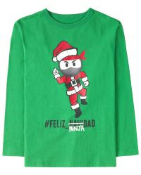 Boys Long Sleeve 'Hashtag Feliz Ninjadad' Graphic Tee | The Children's Place