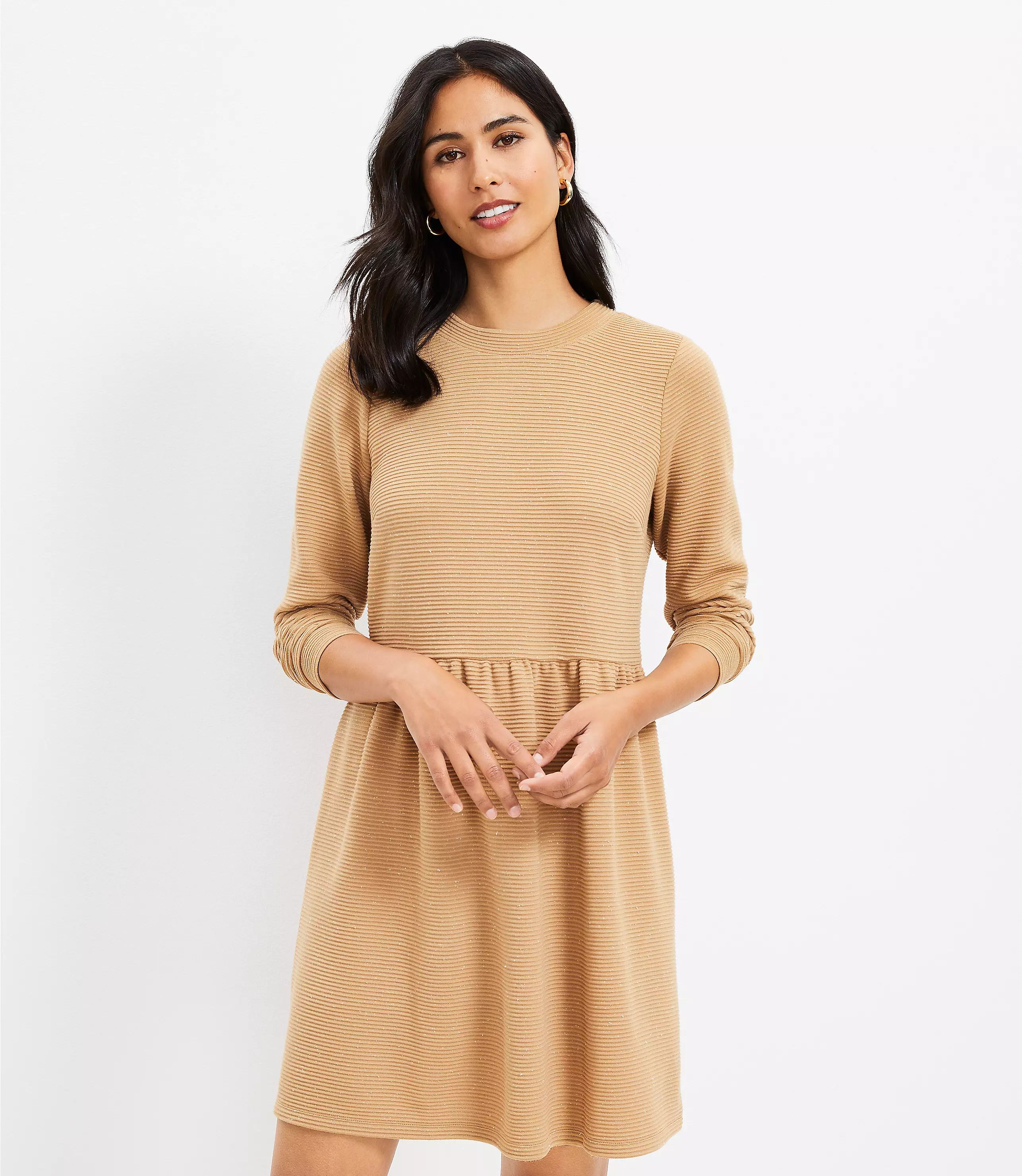 Flecked Button Back Swing Dress | LOFT
