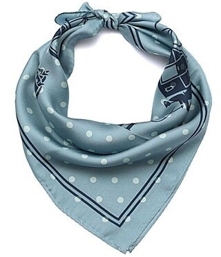 COACH Horse And Carriage Dot Print Silk Bandana Scarf - Bluebell Deep Blue | Dillard's