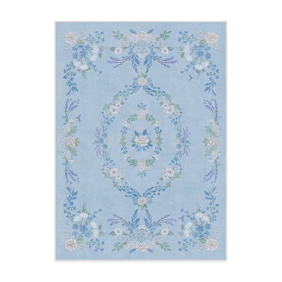 Ruggable Washable Bridgerton Aubrey Hall Garden Rug Blue | Target
