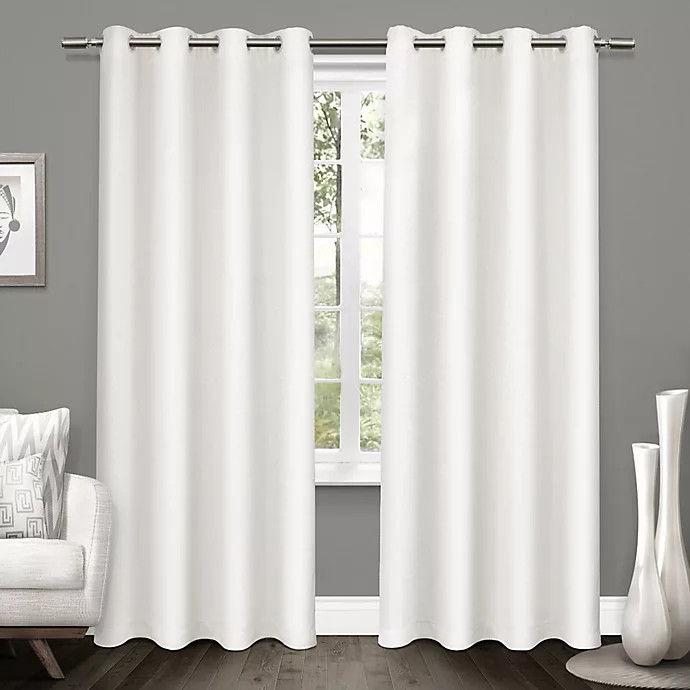 Tweed 2-Pack  96-Inch Grommet Room Darkening Window Curtain in Winter White | Bed Bath & Beyond