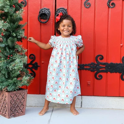Bow Wreath Smocked Bishop Dress | Classic Whimsy