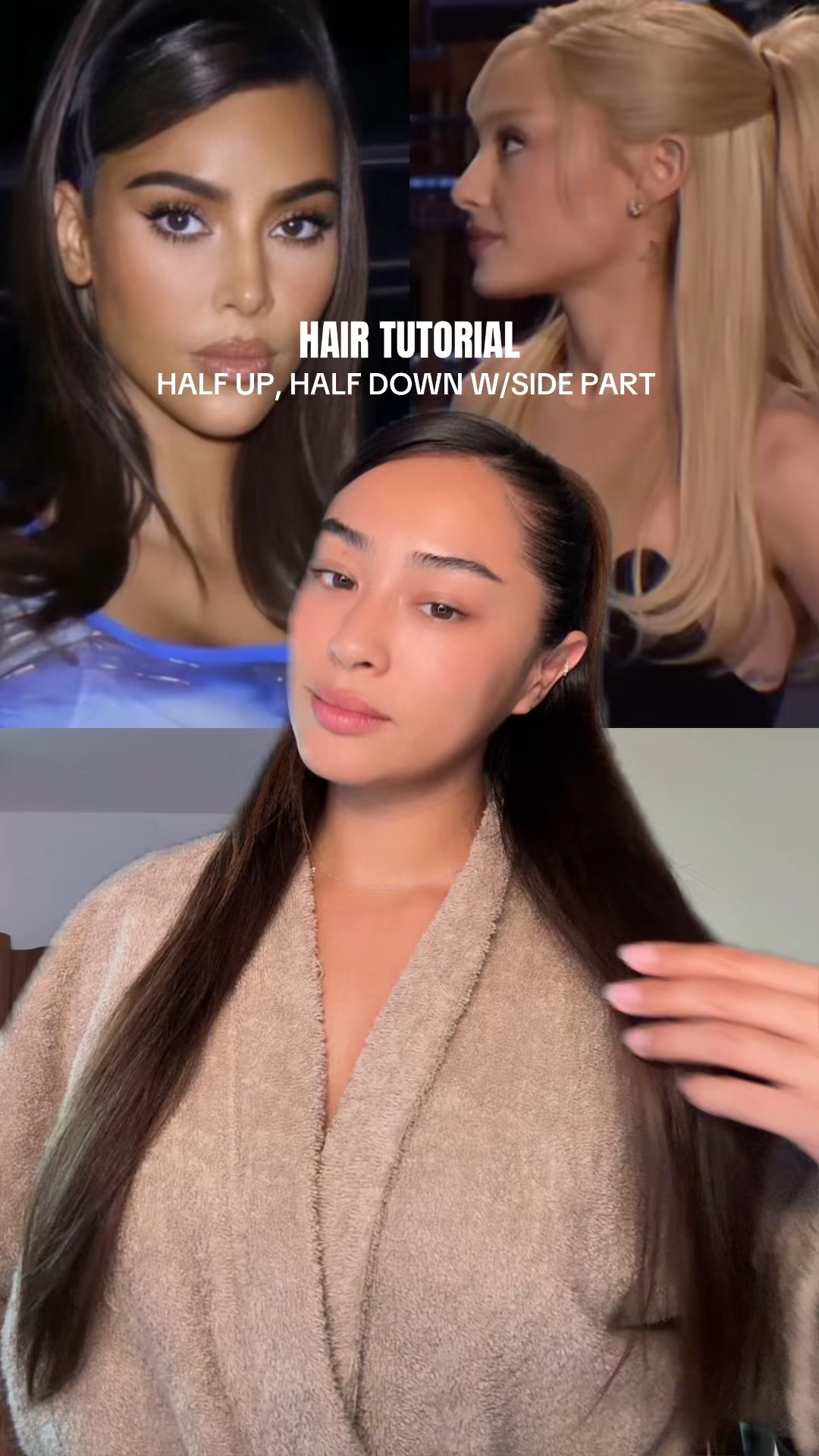 hair tutorial! the half up, half down w/side part is always a crowd fav #hairtutorial #hairstyle #hairtok 

#LTKBeauty #LTKmorningroutine