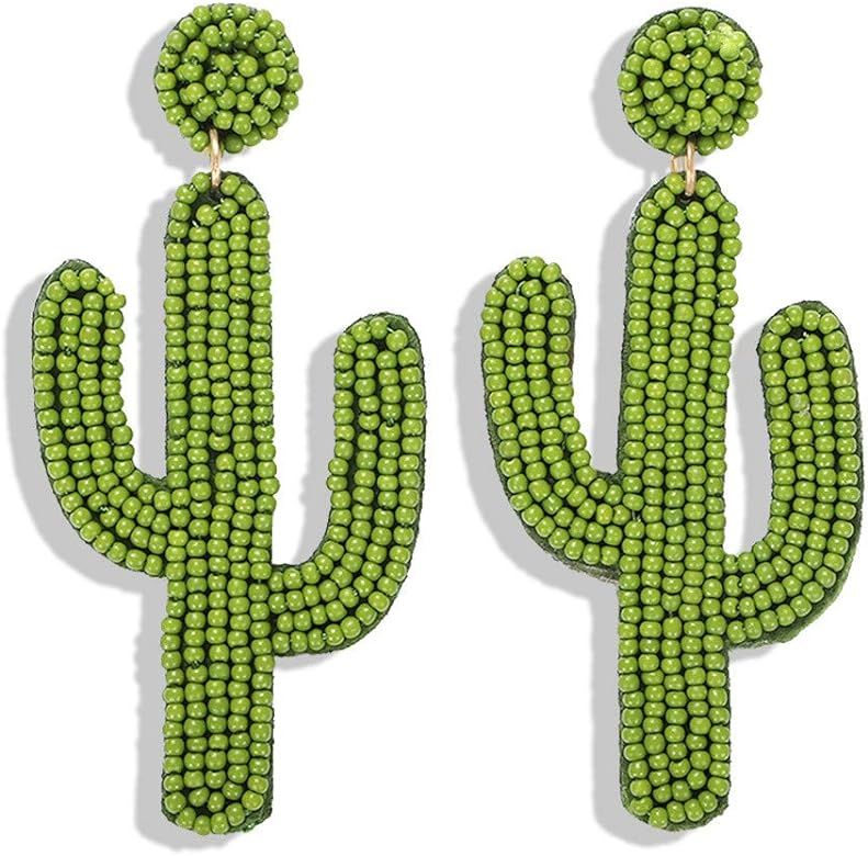 Statement Beaded Drop Earrings for Women - Fashion Cute Cactus Dangle Earrings for Girls Mother F... | Amazon (US)