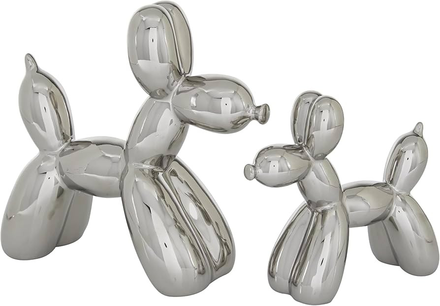 Deco 79 Porcelain Ceramic Dog Decorative Sculpture Balloon Home Decor Statues, Set of 2 Accent Fi... | Amazon (US)
